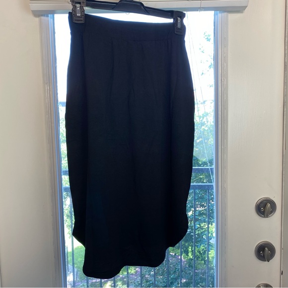 Zenana Corpcore Tie Tulip Hem Black Pockets Office Length Contemporary Skirt - Picture 6 of 7